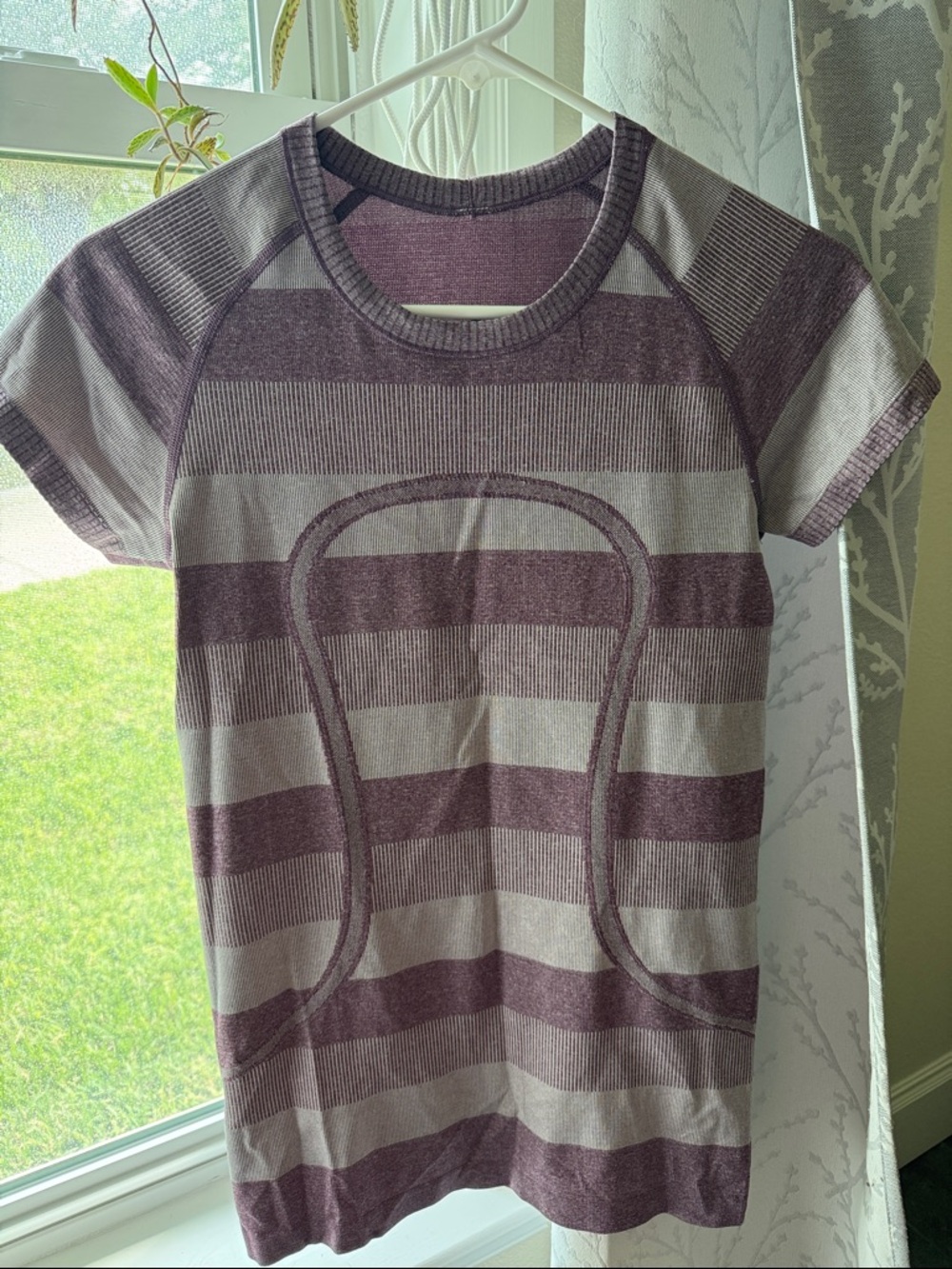 lululemon athletica Striped Tunic in Mauve and Light Gray